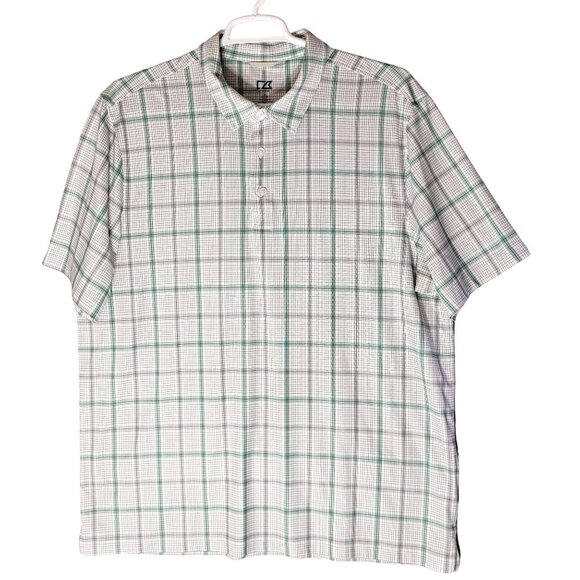 Cutter and Buck CB Drytec Mens Tech Polo Shirt Sz XL 50 UPF Performance White - Picture 1 of 10